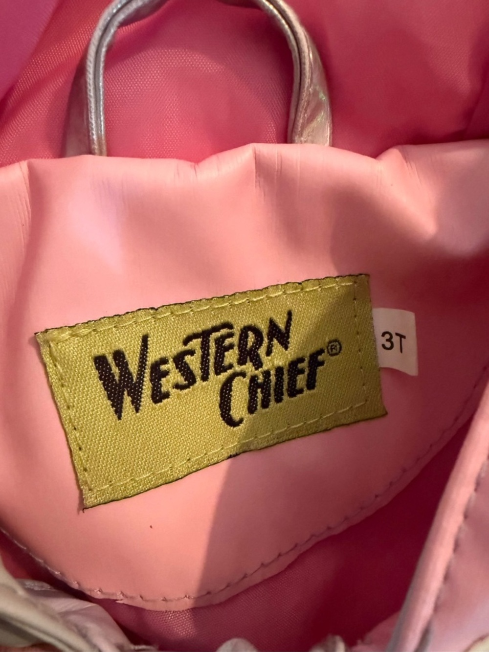 Western Chief Girls 3T Pastel Hooded Raincoat Light Pink Blue - Picture 4 of 5